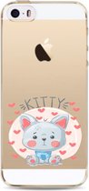 Apple Iphone 5 / 5S / SE2016 transparant siliconen hoesje - Kitty