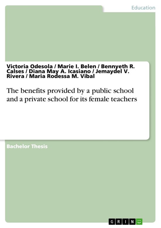 The benefits provided by a public school and a private schoo ... - cover