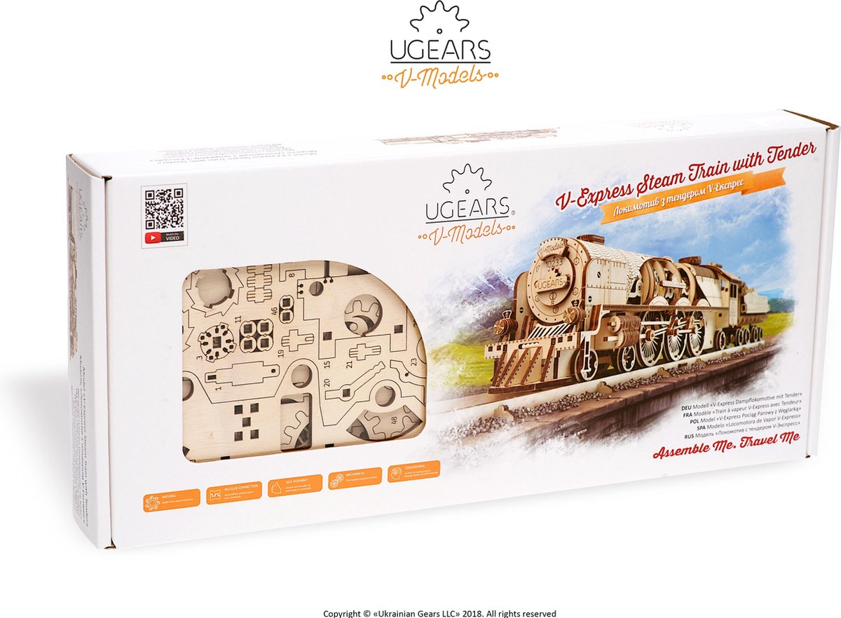 UGEARS Houten 3D Model - V-Express Stoomtrein — afbeelding 11
