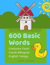 600 Basic Words Cartoons Flash Cards Bilingual English Telugu