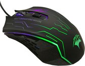 Optische Game Muis - Geoptimaliseerd met 6 Knoppen, Ideaal voor Gamen - USB Plug and Play - Stille Clicks - Gaming DPI Aanpasbaar (1200-1600-2400-3200) - Kleurvolle Verlichting - Anti Slip