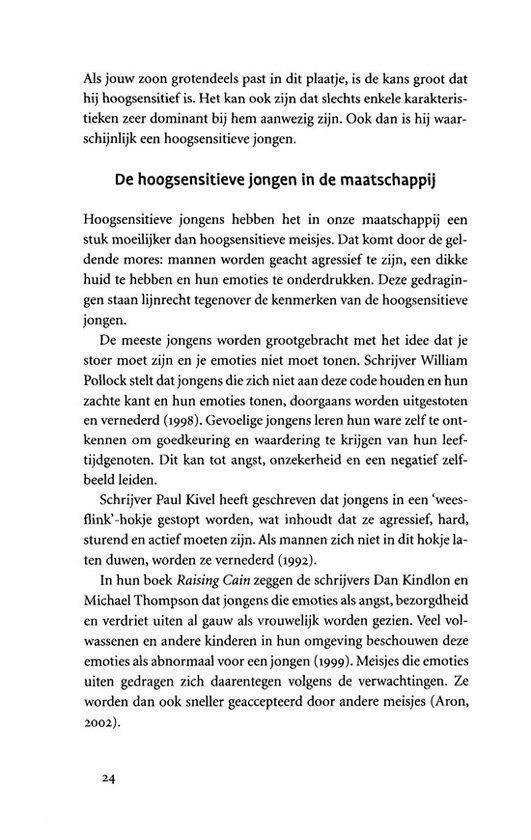 Titel en tekst over hooggevoelige jongens