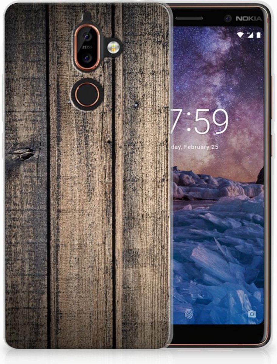 Nokia 7 Plus Bumper Hoesje Steigerhout