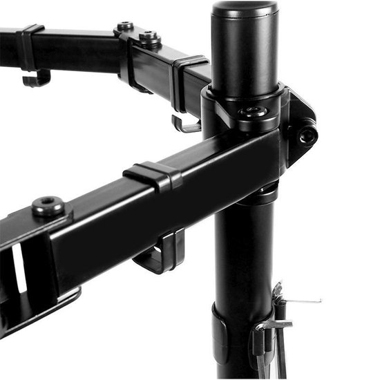 Monitor Arm Universeel 2 schermen Zwart VESA 75x75 VESA 100x100 Kantelbaar en zwenkbaar