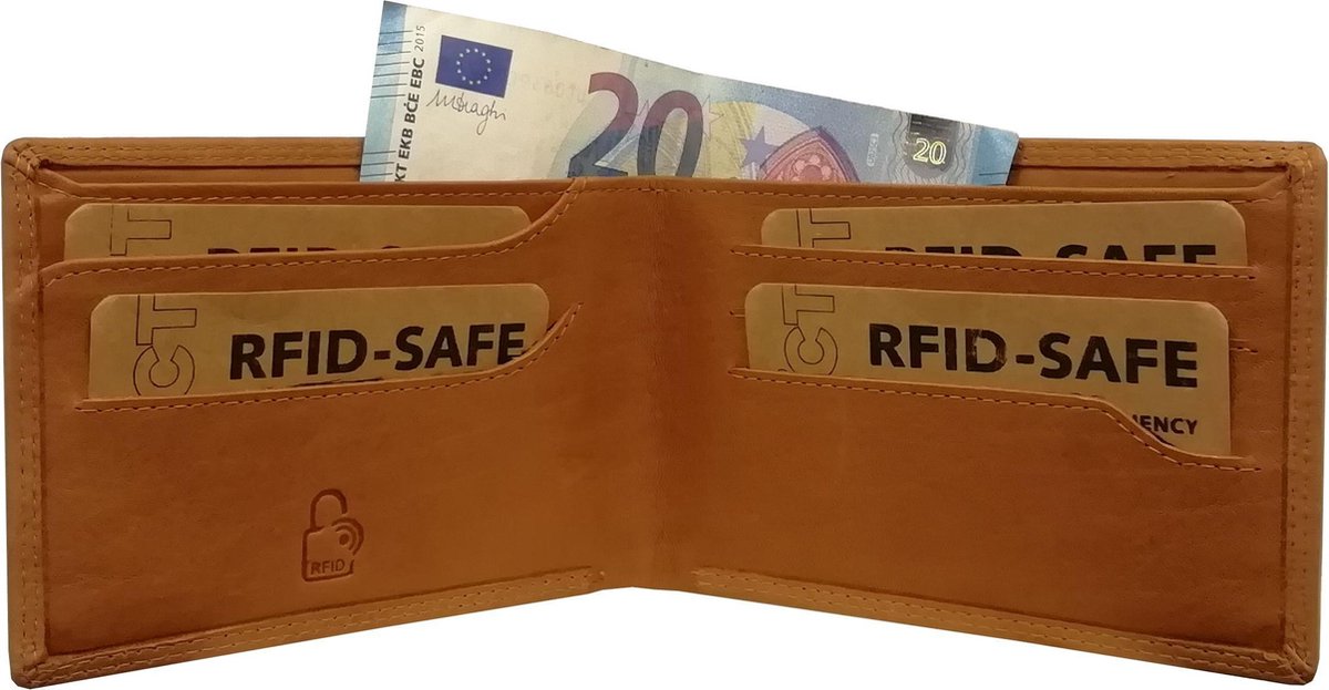 DSTRCT – Wax Lane – Leren Billfold RFID – 6 Pasjes – Cognac