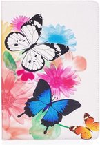Shop4 - iPad Air (2019) Hoes - Book Cover Kleurrijke Vlinders Wit