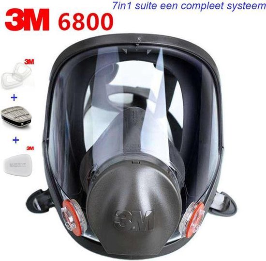 baas Waarschijnlijk vogel 7 in 1 suite 3M 6800 Volgelaatsmasker Gasmasker veiligheids masker een  COMPLEET systeem | bol.com