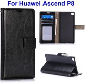 SoFetch - Huawei P8 Cover - Bookcase - Glad - Zwart