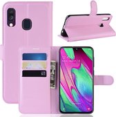 Book Case - Samsung Galaxy A40 Hoesje - Pink