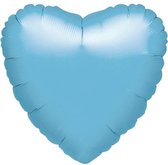 Standard Heart Iridescent Pearl Light Blue Foil Balloon S15 Bulk 43 cm