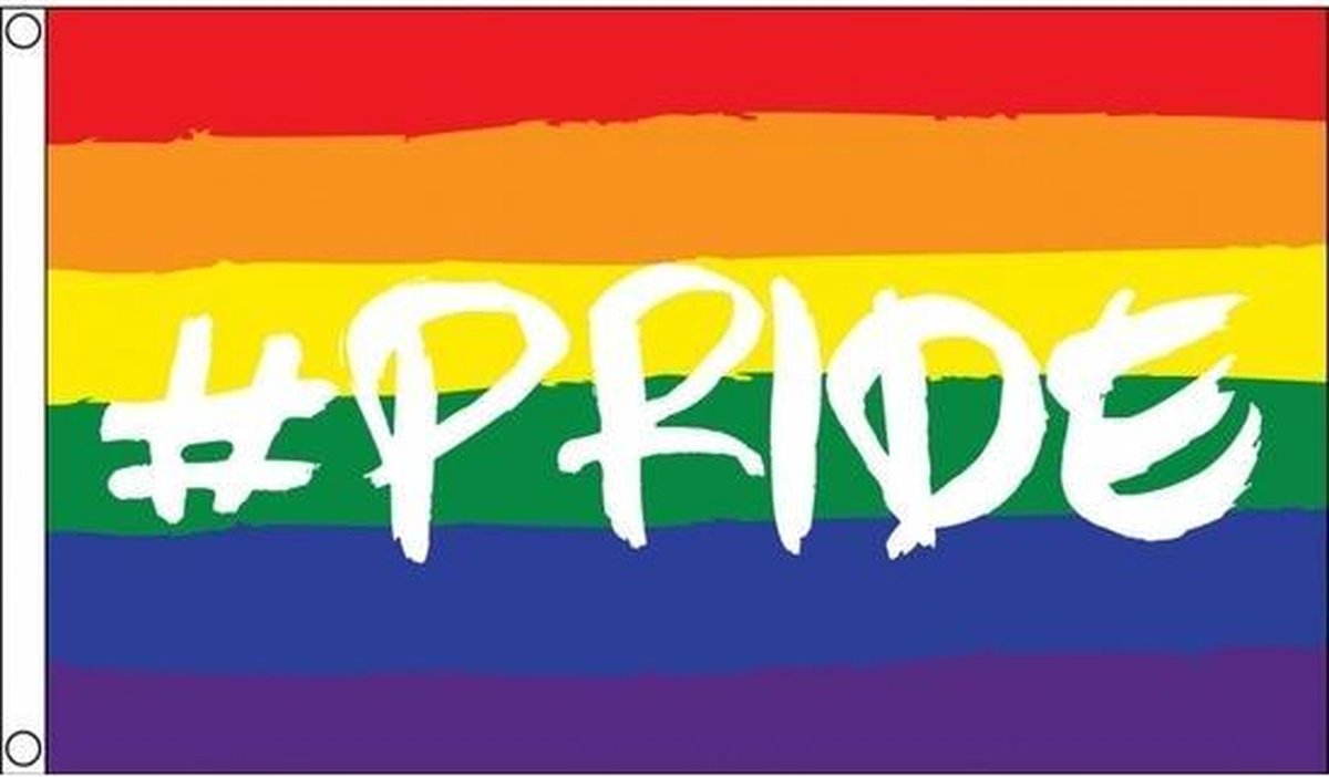 Regenboog LGBT vlag 90 x 150 cm hashtag pride Gay pride/parade...
