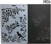 LeuksteWinkeltje Sjabloon Vogels en bloemen Kunststof - 17.5 x 26 cm