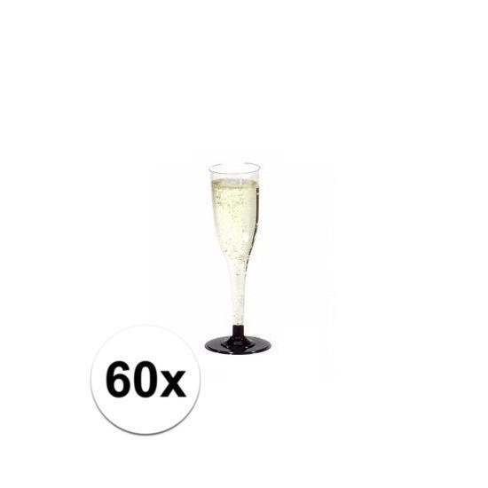 Plastic champagne glazen 60 stuks - herbruikbaar - Merkloos