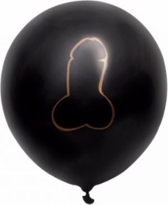 10 Zwarte Penis ballonnen - Vrijgezellenfeest vrouw - Bachelorette party - Feest versiering