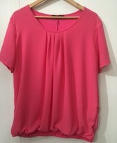 Pink Lady dames blouse roze uni - maat XL