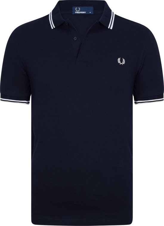 Fred Perry - Polo Navy White - Slim-fit - Heren Poloshirt Maat 3XL