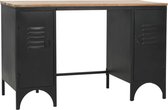 Bureau 120x50x76 cm massief vurenhout en staal (incl. vloerviltjes)