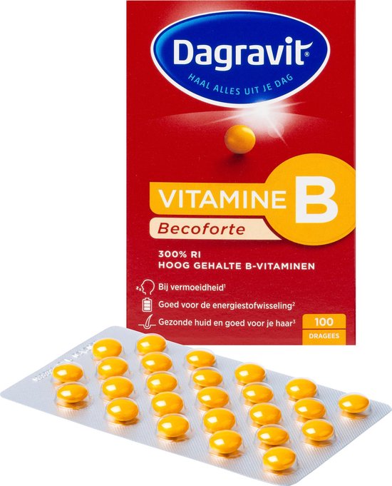 Onleesbaar Ban Aubergine Dagravit Becoforte - Hoog gedoseerde vitaminen - Vitamine B - 100 tabletten  | bol.com