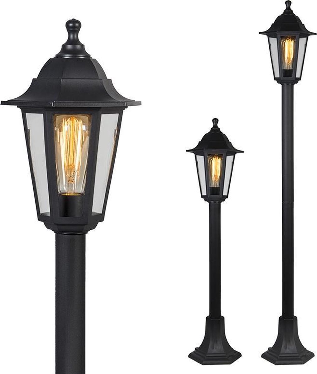 QAZQA new haven - Klassieke Vloerlamp | Staande Lamp - 1 lichts - H 1220 mm - Zwart - Buitenverlichting - QAZQA