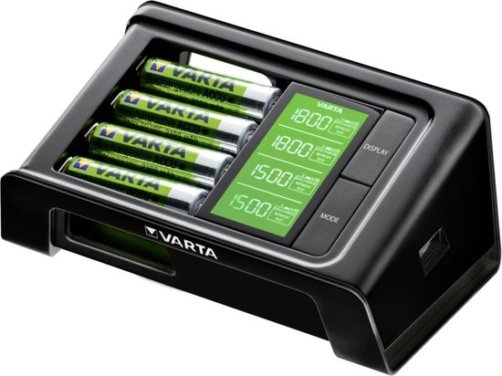Varta - Varta LCD Smart Batterij-Oplader + 4 AA Oplaadbare Batterijen Zwart  - 30 Dagen... | bol.com