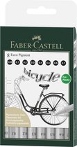 Faber-Castell fineliners - Ecco Pigment - etui 8 stuks - zwart - FC-166008