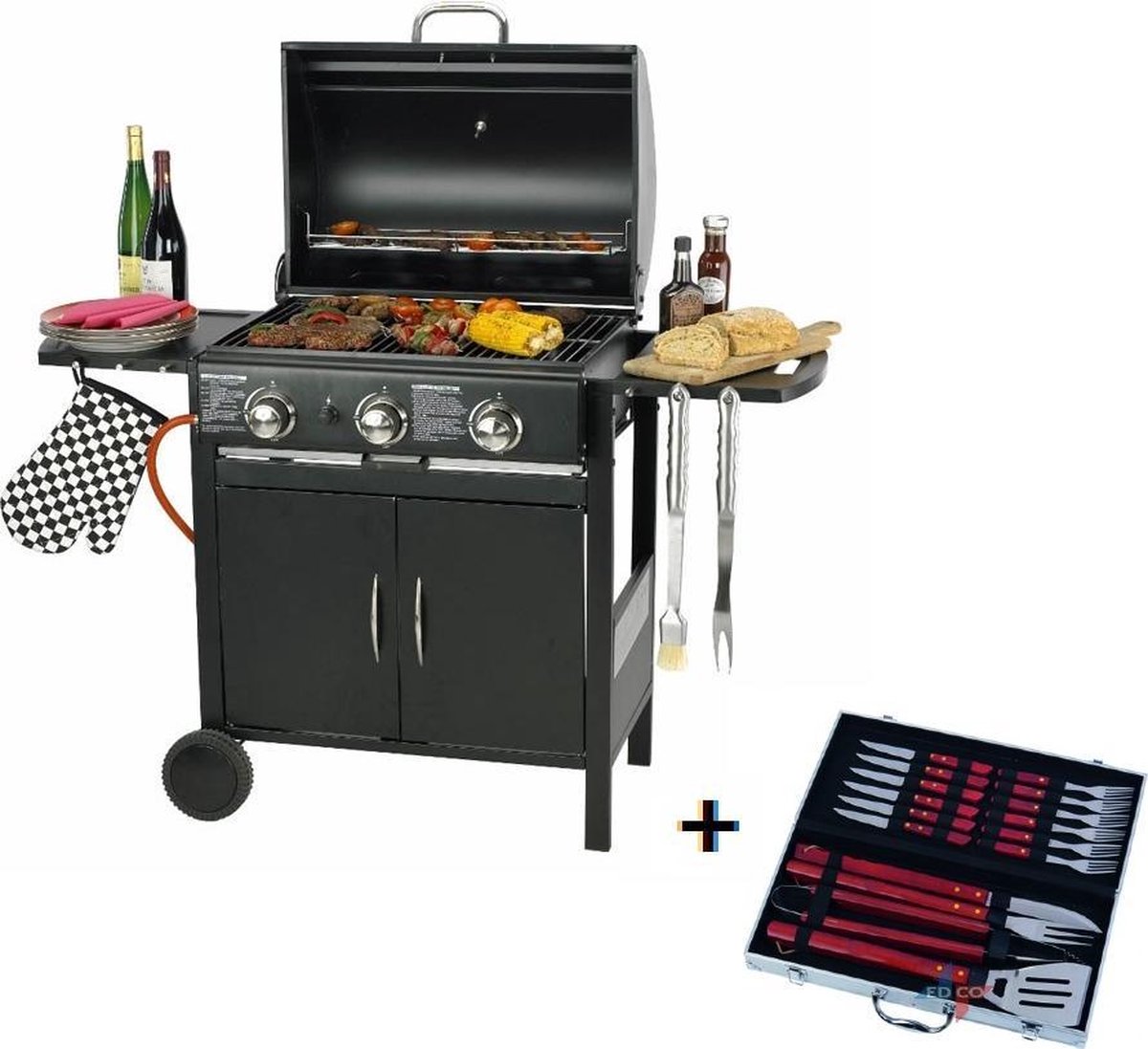 | MaxxGarden Gas barbecue 3 branders Incl Tijd om weer propaan te halen, het barbecue seizoen is weer