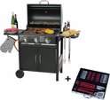 MaxxGarden Gas barbecue - 3 branders - 129x55x100 cm - Incl. gratis BBQ set !
