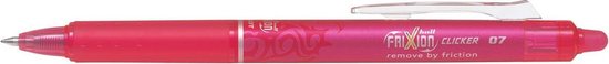 Pilot Roze FriXion Ball 0.7mm Clicker Pen - Roze uitgumbare balpen