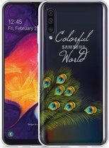 Galaxy A50 Hoesje Peacock World - Designed by Cazy