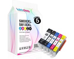 Inktdag inktcartridge voor Canon PGI-580XL / CLI-581XL, Canon 580 /581 inktcartridges van 5 kleuren Voor Printers: TS705 / TR7550 / TR8550 / TS6150 / TS6151 / TS6250 / TS6251 / TS6350 / TS8150 / TS8151 / TS8152 / TS8250 / TS8251 / TS8252 / TS8350