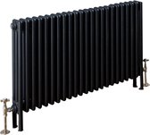 Design radiator horizontaal 2 kolom staal mat antraciet 60x114,8cm 1573 watt - Eastbrook Rivassa