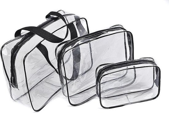 Broek lava attribuut Doorzichtige Toillettas Set - Transparante Liquid Case Tas - Reis Toilet  Bag Cosmetica... | bol.com