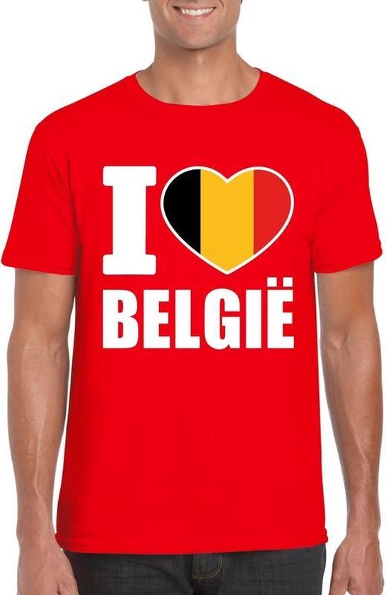 Rood I love Belgie supporter shirt heren XXL | bol.com