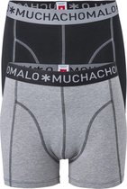 Muchachomalo Basiscollectie Heren Boxershorts - 2 pack - Grijs/Zwart - Maat M