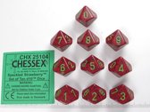 Chessex Strawberry Speckled D10 Dobbelsteen Set (10 stuks)