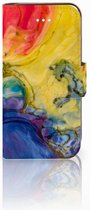 iPhone 5s Wallet Case met ruimte voor Pasjes Watercolor Dark