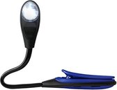 LeuksteWinkeltje klem lampje Blauw  leeslamp met twee led's voor op boek e-reader laptop