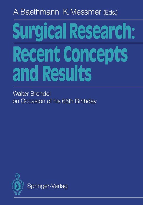 Medicine (R0) - Surgical Research: Recent Concepts and Resul ... - cover