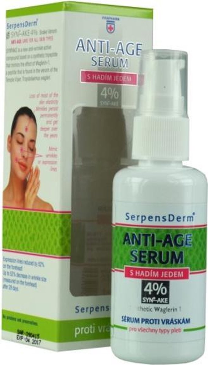 SerpensDerm® Anti-Ageing Serum met Snake Venom (slangengif) - 40 ml - maakt op natuurlijke wijze fijne rimpels glad, vult diepe lijnen en corrigeert kleine huidafwijkingen.