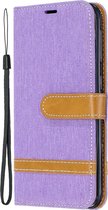 Samsung Galaxy A20e Hoesje - Denim Book Case - Paars