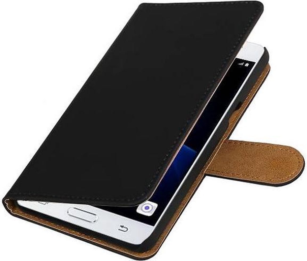 Effen Bookstyle Hoes Geschikt voor Samsung Galaxy J3 Pro Zwart