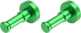 DW4Trading Aluminium Kapstok Haak - Rond - Groen - Set van 2 stuks