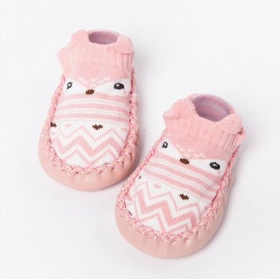 Foto: Baby schoentjes baby sokjes baby sloffen anti slip 11 cm roze