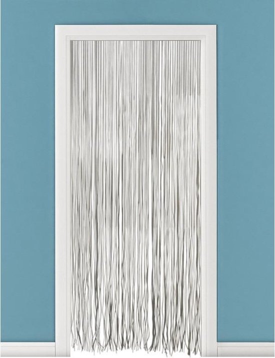 Vliegengordijn/deurgordijn PVC spaghetti wit - 90 x 220 cm - Insectenwerende vliegengordijnen