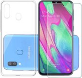 Étui Transparent en Silicone TPU Coque Souple pour Samsung Galaxy A40 + Protège-écran en verre trempé