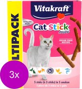 Vitakraft Cat-Stick Mini Multipack - Kattensnack - 3 x Mix 5x3 stuks