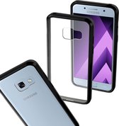 MP Case Transparant protect cover voor de Samsung Galaxy A3 2017 met zwarte randen hard en zacht siliconen Extra versterkt back cover schok dempende hoeken