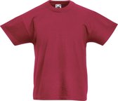 Fruit of the Loom T-shirt Kinderen maat 128 (7-8) 100% Katoen 5 stuks (Brick Red)