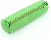 Trousse à crayons Alassio en cuir véritable vert clair 21x6cm. 43142