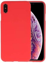 Bestcases Color Telefoonhoesje - Backcover Hoesje - Siliconen Case Back Cover voor iPhone Xs Max - Rood